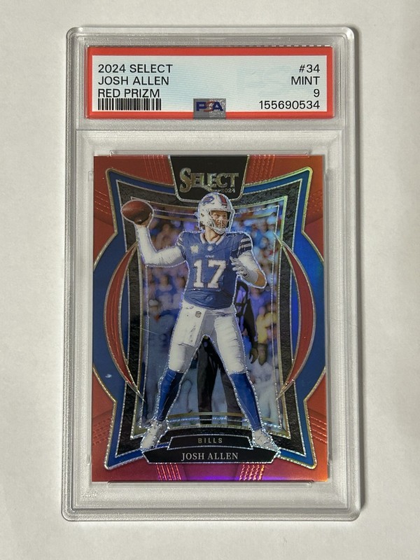 2024 Panini Select Josh Allen Red Prizm /99 #34 PSA 9