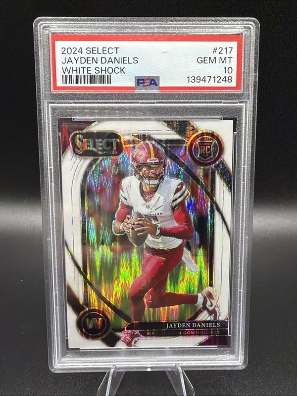 Jayden Daniels 2024 Panini Select Club Level #217 White Shock /199 Rookie PSA 10