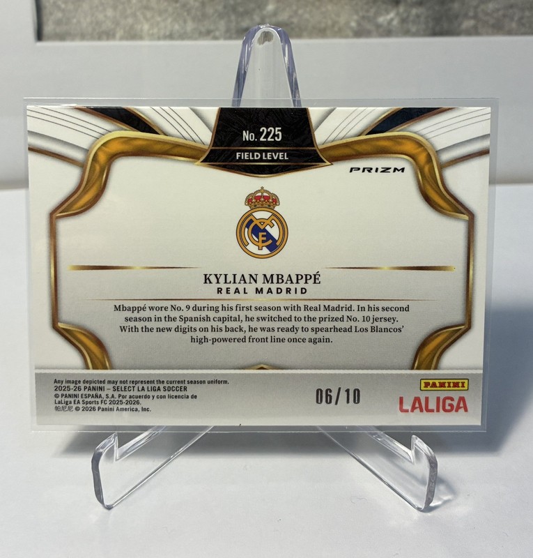 2025-26 Panini Select Kylian Mbappe True Gold Prizm 6/10 SSP Real Madrid 🔥 view 2