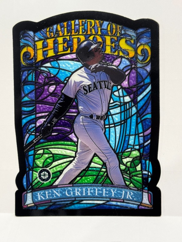 KEN GRIFFEY JR MARINERS 1998 TOPPS GALLERY OF HEROES DIE CUT JUMBO BOX TOPPER
