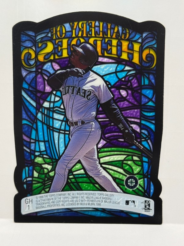 KEN GRIFFEY JR MARINERS 1998 TOPPS GALLERY OF HEROES DIE CUT JUMBO BOX TOPPER view 2