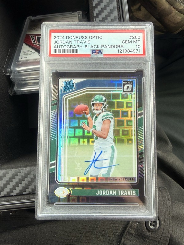 JORDAN TRAVIS 2024 DONRUSS OPTIC ROOKIE AUTO BLACK PANDORA /25 PSA 10 💎