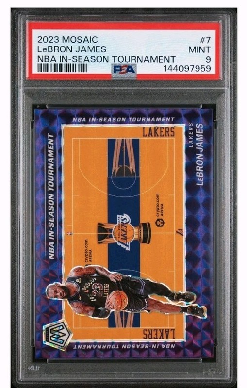 2023-24 LeBron James Panini Mosaic NBA In-Season Tournament Prizm #7 PSA 9