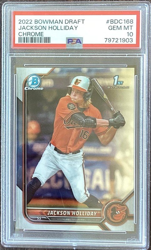 2022 Bowman Draft Chrome 1st - Jackson Holliday (RC) PSA 10 Gem Mint #BDC-168 view 1
