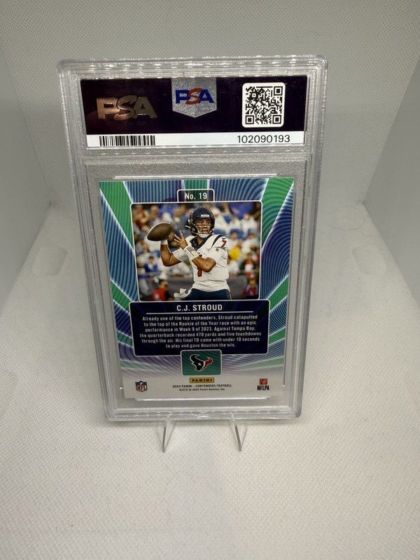 2023 Panini Contenders - Winning Ticket C.J. Stroud #19 Silver (RC) - PSA 10 view 2