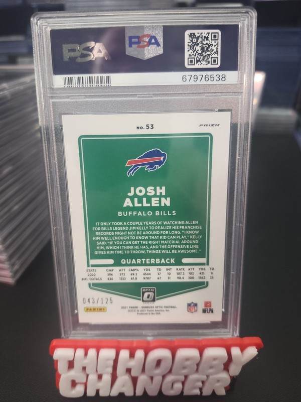 Josh Allen - 2021 Donruss Optic - Silver Circles #53 - PSA 9 - FREE SHIPPING view 2