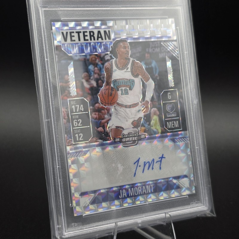🔥 2024-2025 JA MORANT PANINI MOSAIC VETERAN TICKET AUTO PSA 10 (POP 7!) ✍️ view 2