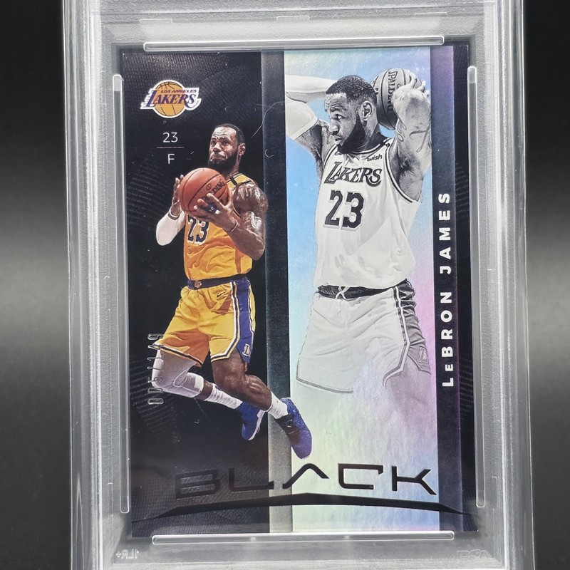 π₯ 2019-20 LEBRON JAMES PANINI BLACK HOLO REFRACTOR #27 /149 PSA 10 (POP 4!) π view 2