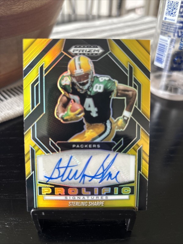 Sterling Sharpe /10 Gold Auto Refractor Prolific Signatures Panini Prizm Black
