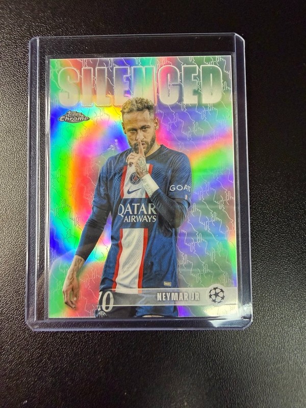 2025-26 Topps Chrome UEFA Silenced Neymar Jr SHH-1 PSG Brazil Refractor