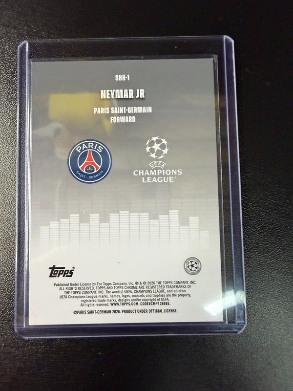 2025-26 Topps Chrome UEFA Silenced Neymar Jr SHH-1 PSG Brazil Refractor view 2
