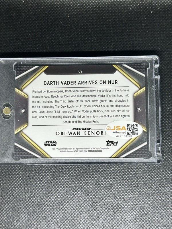 2022 Topps Hayden Christensen AUTO Darth Vader  Star Wars Card Signed view 2