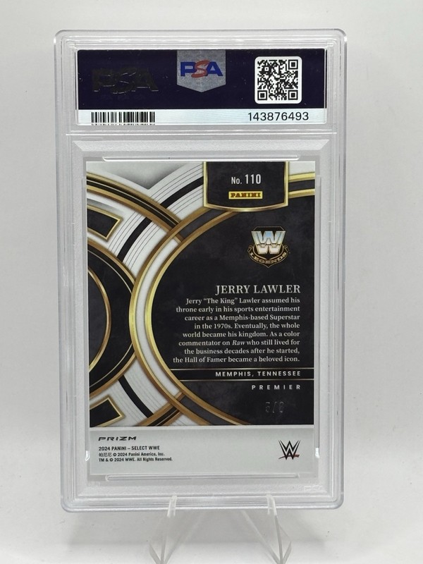 2024 Panini Select WWE Jerry Lawler #110 Mojo Prizm FOTL #5/8 PSA 10 - Pop 2 view 2