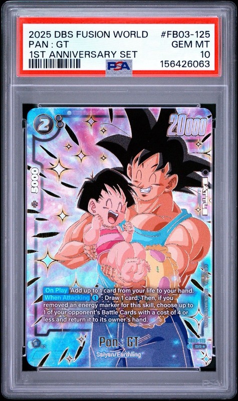 2025 DRAGON BALL SUPER CARD GAME FUSION WORLD 1ST ANV SET PAN : GT PSA 10