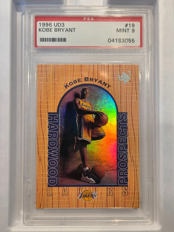 KOBE BRYANT 1996 UD3 ROOKIE RC #19 PSA 9 MINT! LAKERS USA MVP HOF! SN#04183055