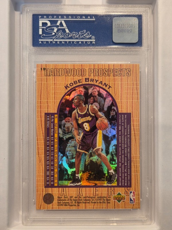KOBE BRYANT 1996 UD3 ROOKIE RC #19 PSA 9 MINT! LAKERS USA MVP HOF! SN#04183055 view 2