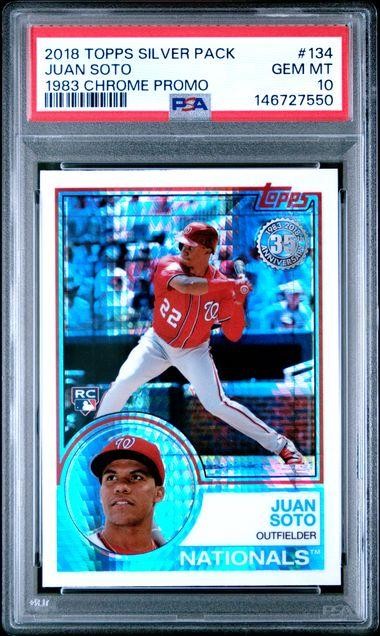 2018 Topps Silver Pack Juan Soto 1983 Chrome Promo Rookie #134 PSA 10