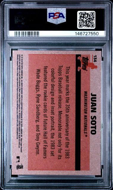 2018 Topps Silver Pack Juan Soto 1983 Chrome Promo Rookie #134 PSA 10 view 2
