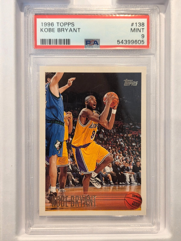 KOBE BRYANT 1996 TOPPS ROOKIE RC #138 PSA 9 MINT! LA LAKERS NBA MVP! SN#54399605