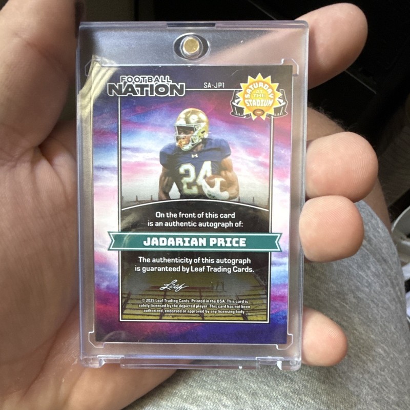 Leaf 2025  Nation Saturday at the Stadium Jadarian Price  Auto 1/1 Seahawks  view 2