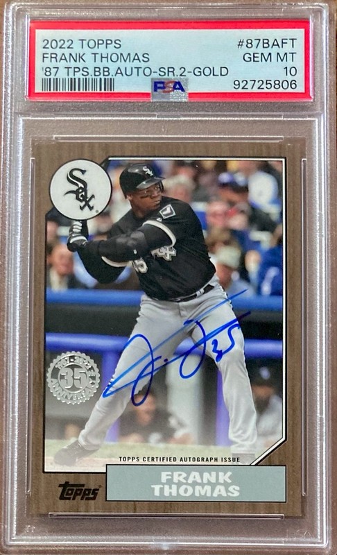 2022 Topps Frank Thomas '87 Design GOLD /50 AUTO PSA 10 GEM MINT