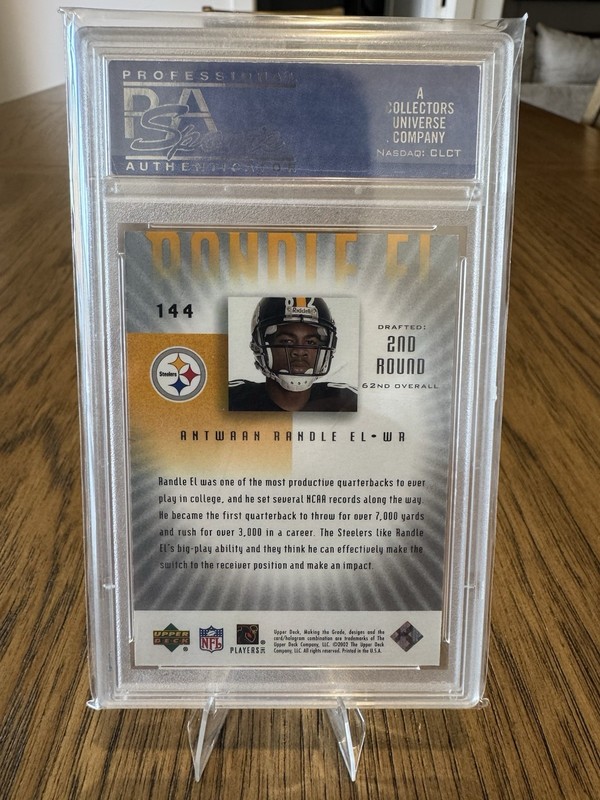2002 Upper Deck Graded - Making the Grade Antwaan Randle El #144 /700 (RC) view 2
