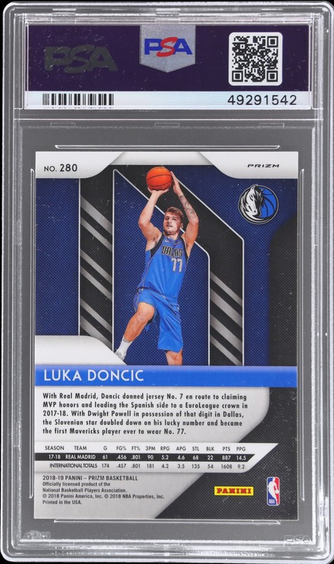 2018-19 Panini Prizm Luka Doncic #280 PSA 9 RC Silver Prizm Basketball Mint view 2