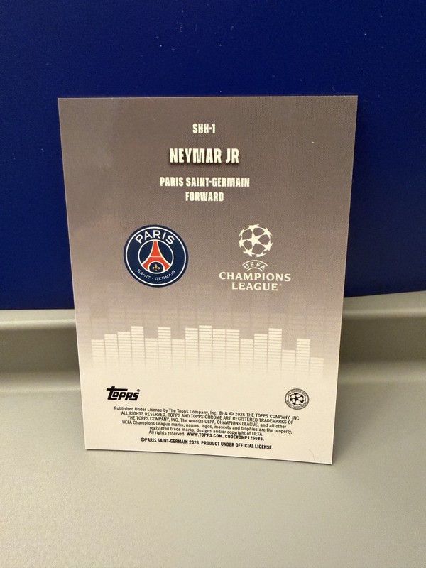 Neymar Jr 2026 Topps Chrome UEFA Club Competition Silenced #SHH-1 view 2