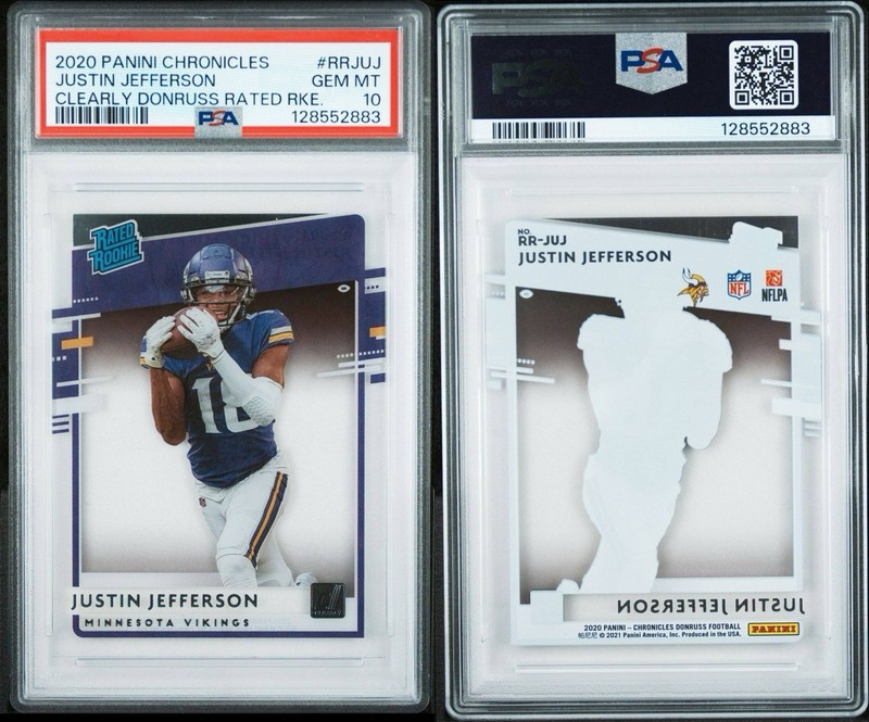 2020 CHRONICLES CLEARLY DONRUSS RATED RKE JUSTIN JEFFERSON PSA 10 GEM MINT