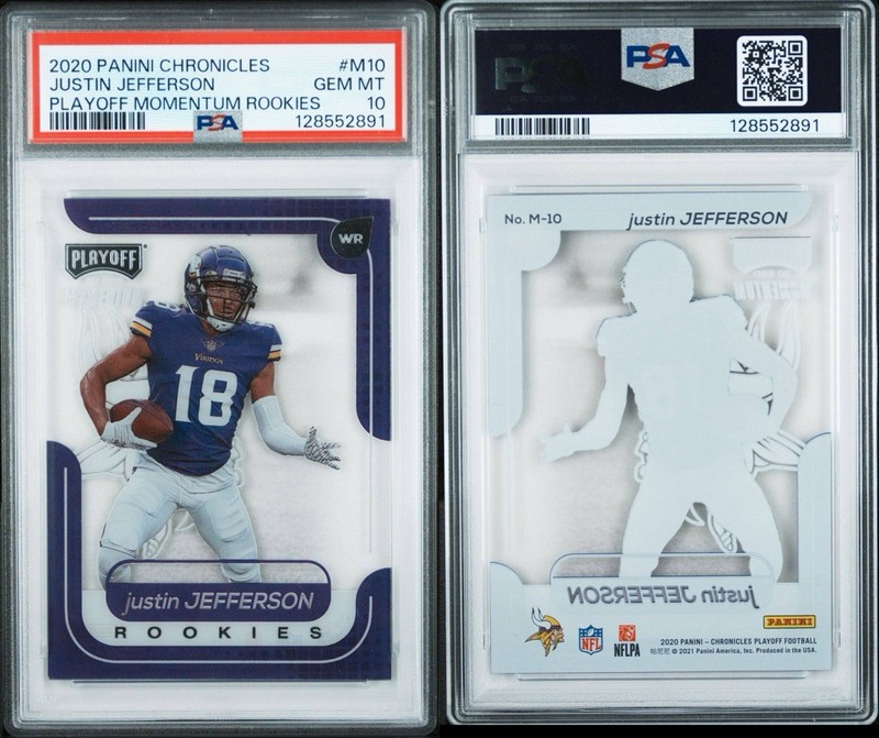 2020 CHRONICLES PLAYOFF MOMENTUM ROOKIES JUSTIN JEFFERSON RC#M10 PSA 10 GEM MINT