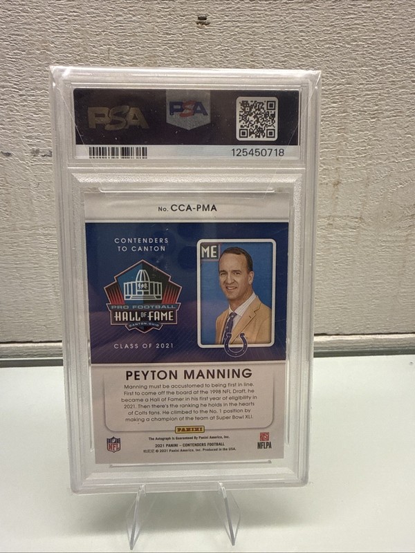 2021 Contenders To Canton On Card Auto Peyton Manning /20 PSA 9 view 2