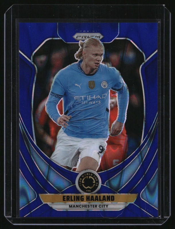 2025 Panini Prizm FIFA World Cup #136 Erling Haaland Blue Prizms #/275