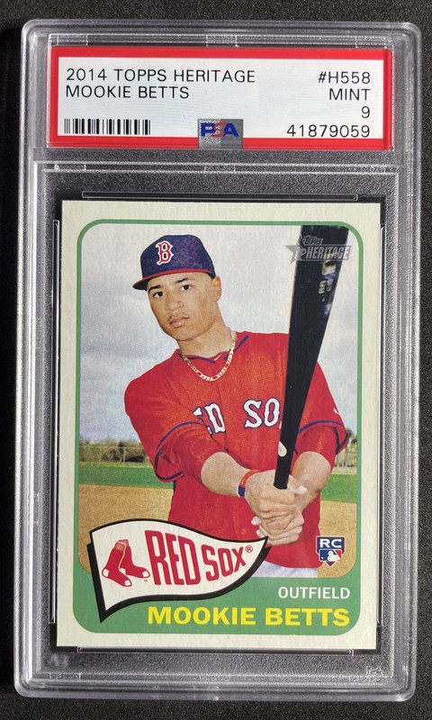 2014 Topps Heritage Mookie Betts SP Rookie Card #H558 PSA 9 MINT