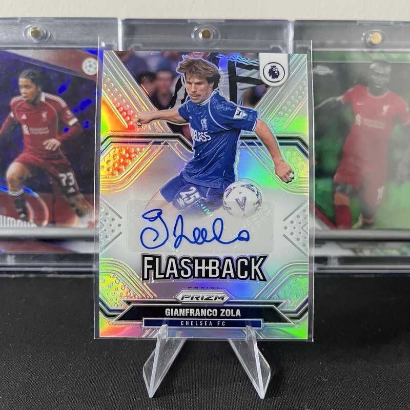 2021-22 Prizm Premier League Gianfranco Zola Flashback Auto Silver /99 Chelsea