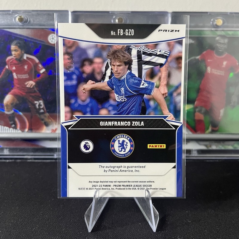 2021-22 Prizm Premier League Gianfranco Zola Flashback Auto Silver /99 Chelsea view 2