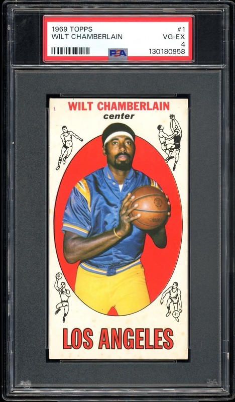 Wilt Chamberlain 1969 Topps LA Lakers Rookie Card #1 PSA 4 *Freshly Graded*
