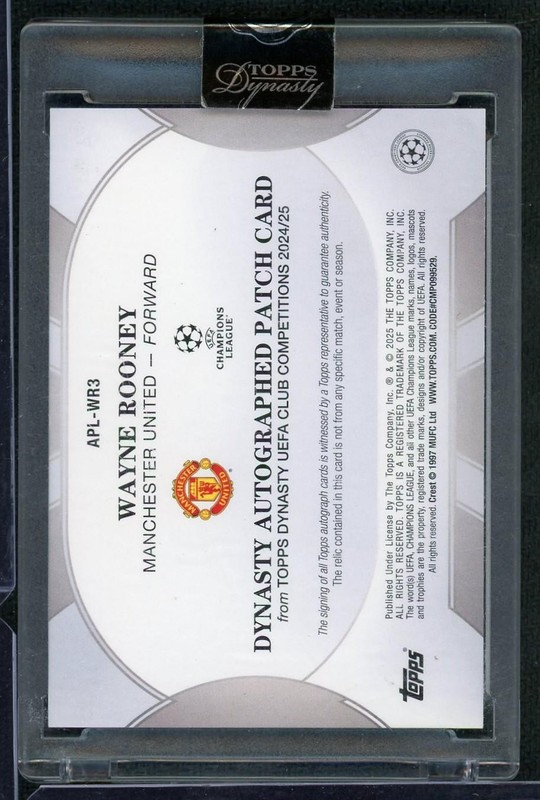2024/25 Topps Dynasty UEFA Wayne Rooney Patch Auto /5 view 2