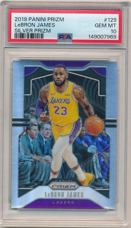 LEBRON JAMES 2019/20 PANINI PRIZM #129 SILVER PRIZMS LAKERS SP PSA 10 GEM MINT