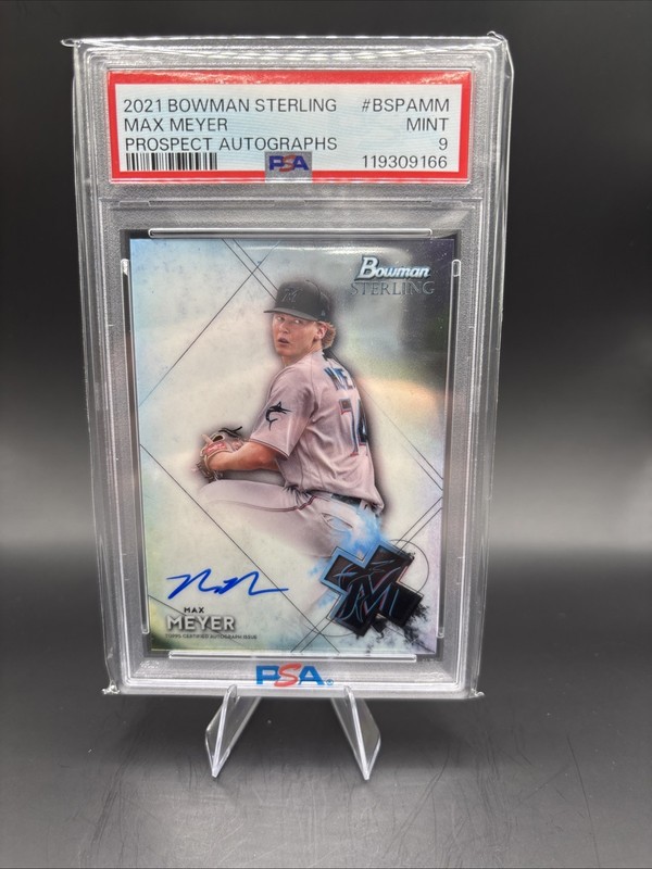 Max Meyer 2021 Bowman Sterling #BSPAMM Prospect Auto PSA 9 Marlins RC 🔥🔥🔥