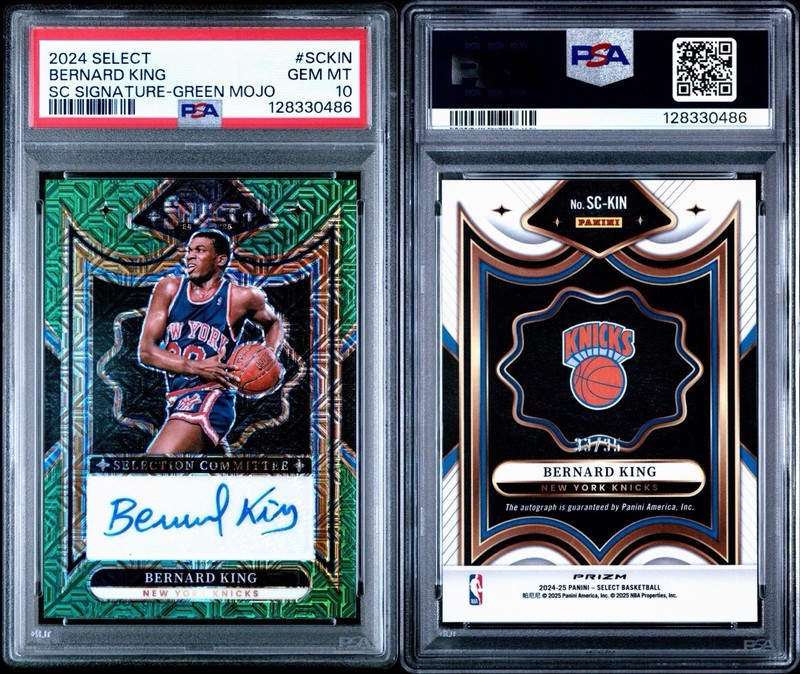2024 Panini Select Selection Committee Bernard King Green Mojo Auto /35 PSA 10