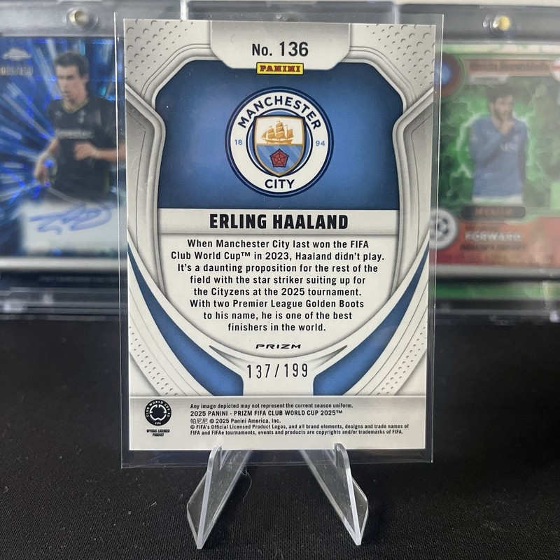 2025 Panini Prizm FIFA Club World Cup #136 Erling Haaland Orange Seismic /199 view 2