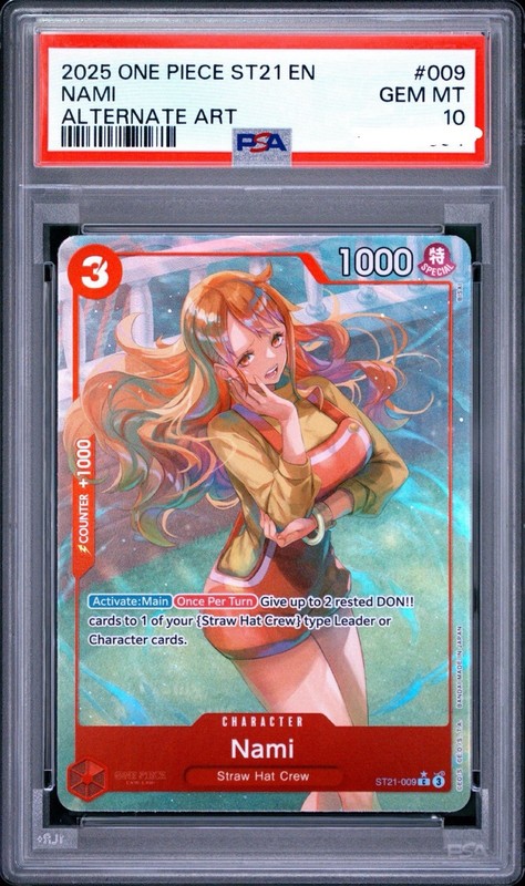 2025 One Piece ST21 EN #009 Nami Alternate Art PSA 10