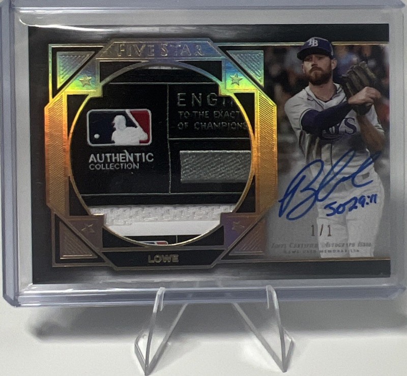 2022 Topps Five Star - Brandon Lowe Black Patch Auto Logoman laundry patch 1/1 