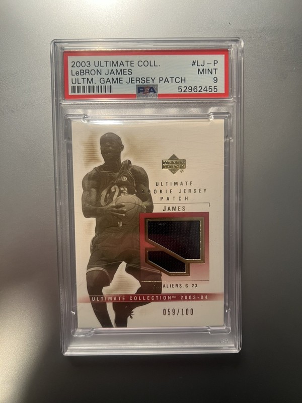 2003 UD Ultimate Collection LeBron James Game Worn Jersey Patch  /100 PSA 9 RC 