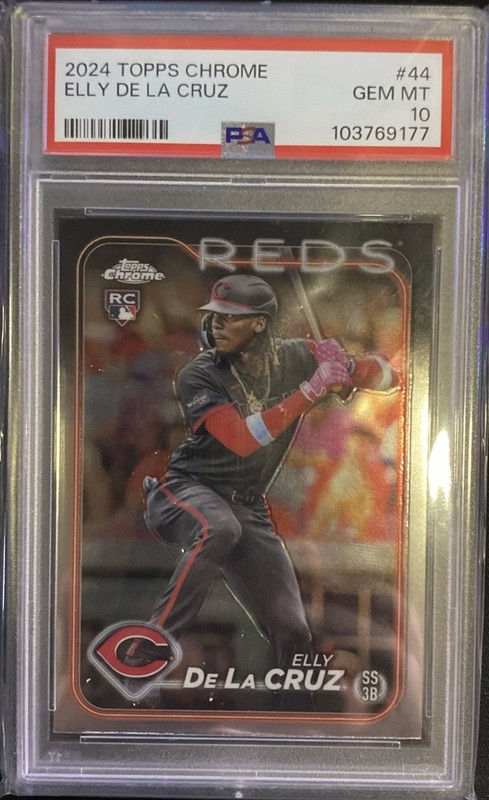 2024 TOPPS CHROME #44 ELLY DE LA CRUZ PSA 10 ROOKIE CARD