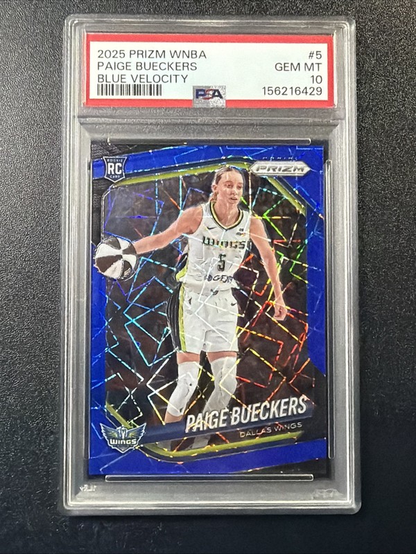 PSA 10 PAIGE BUECKERS WNBA Prizm #5 Blue Velocity Rookie (RC) Wings - PSA 10 A4