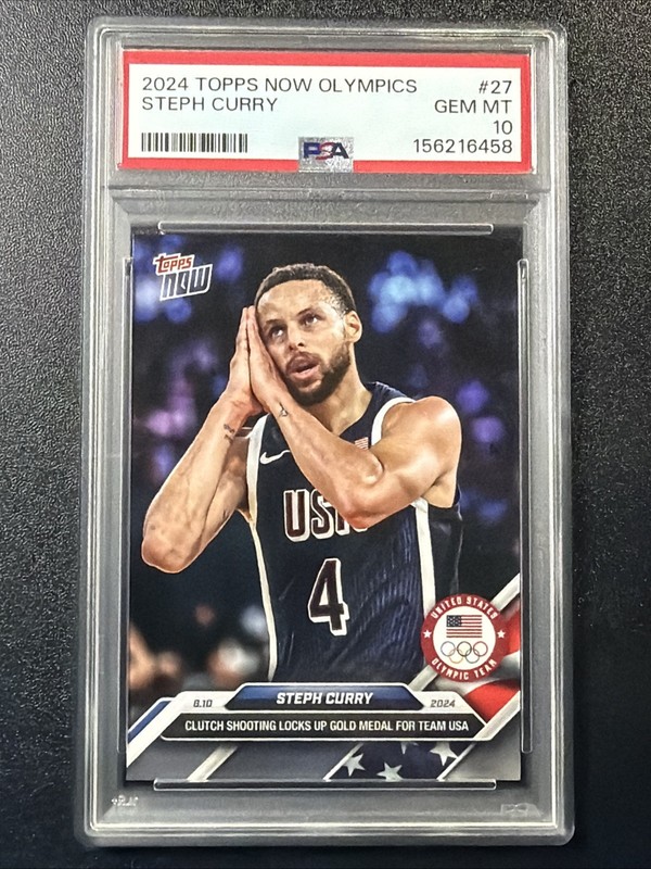 2024 Topps Now Olympics Steph Curry #27 PSA 10 GEM MINT USA Basketball A2