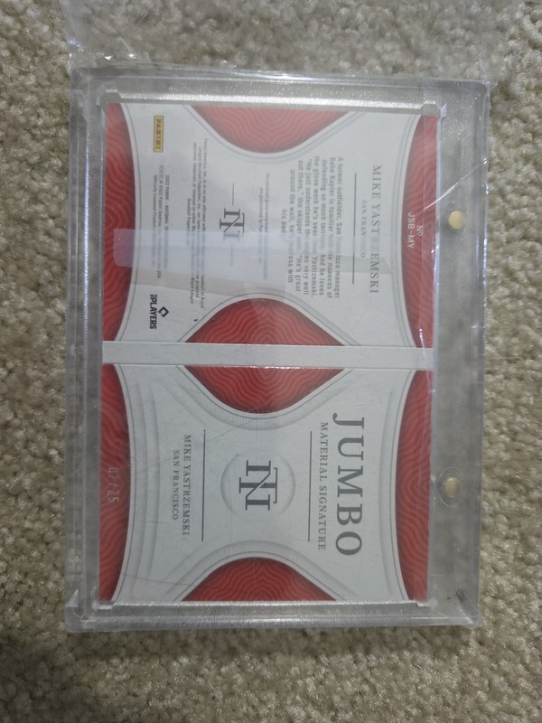 2022 MLB National Treasures Mike Yastrzemski Jumbo Material AUTO /25 GIANTS!! view 2