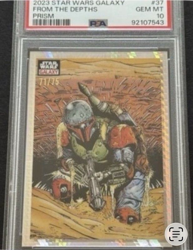 🔥2023 Topps Star Wars Galaxy From The Depths #37 Prism #71/75 Boba Fett PSA 10