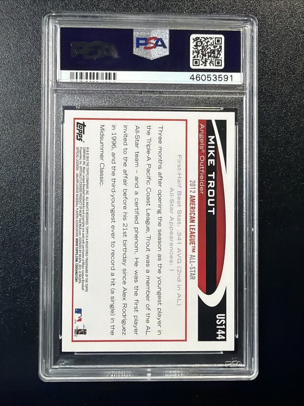 2012 Topps Update MIKE TROUT At Bat PSA 8.5 C3 view 2